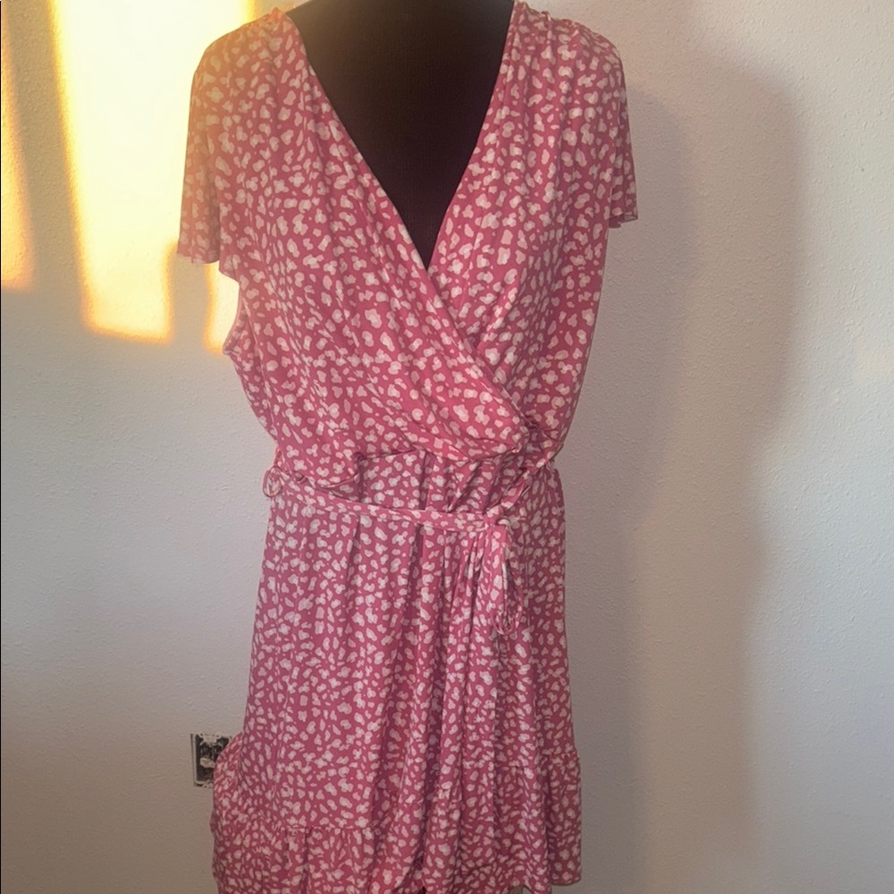 The Nines Boutique Animal Print Faux Wrap Dress size 3X